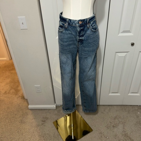 wild fable Denim - Wild Fable Light Wash High Rise Straight Leg Denim Jeans - Blue